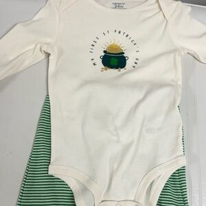 Carter's Cream and Green St. Patrick's Day Bodysuit